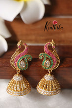 Trendy sparkling Peacock Jhumkas E356