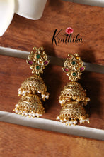 Trendy two layer AD kemp jhumkas  EC388