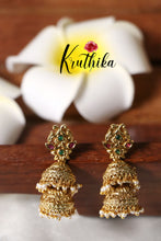 Trendy two layer AD kemp jhumkas  EC388