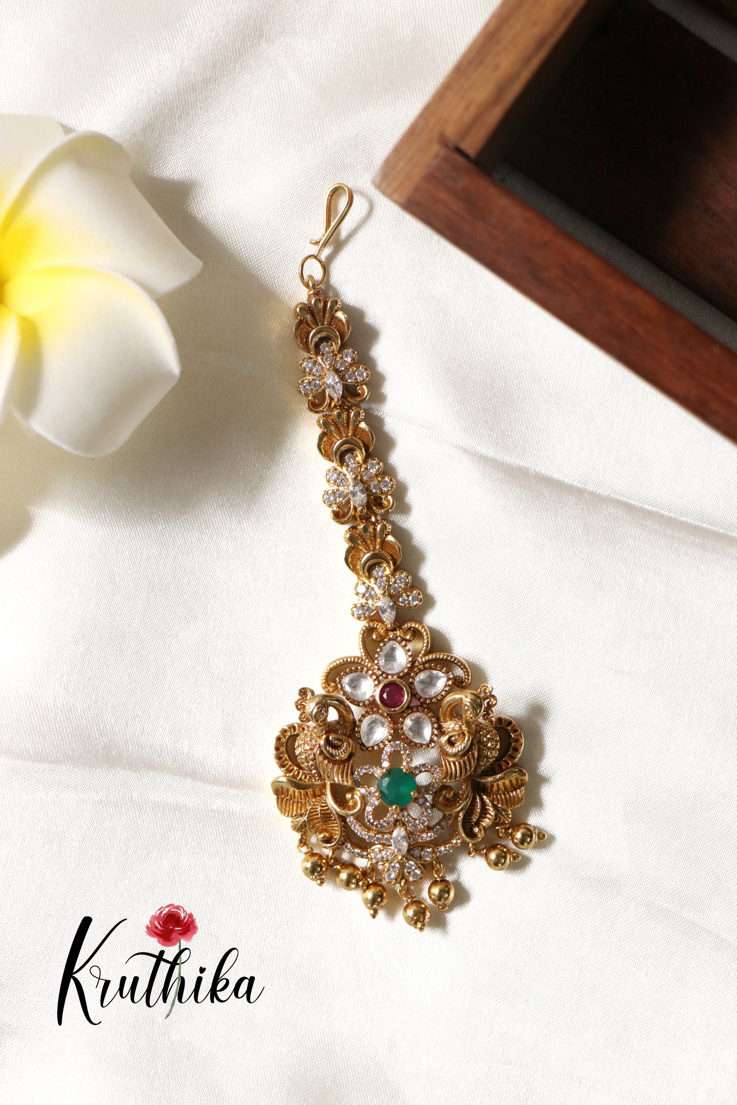 Trendy Flower Peacock Maang Tika MT196