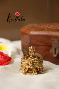 Beautifull Gold alike Lakshmi Devi Kumkum box K15