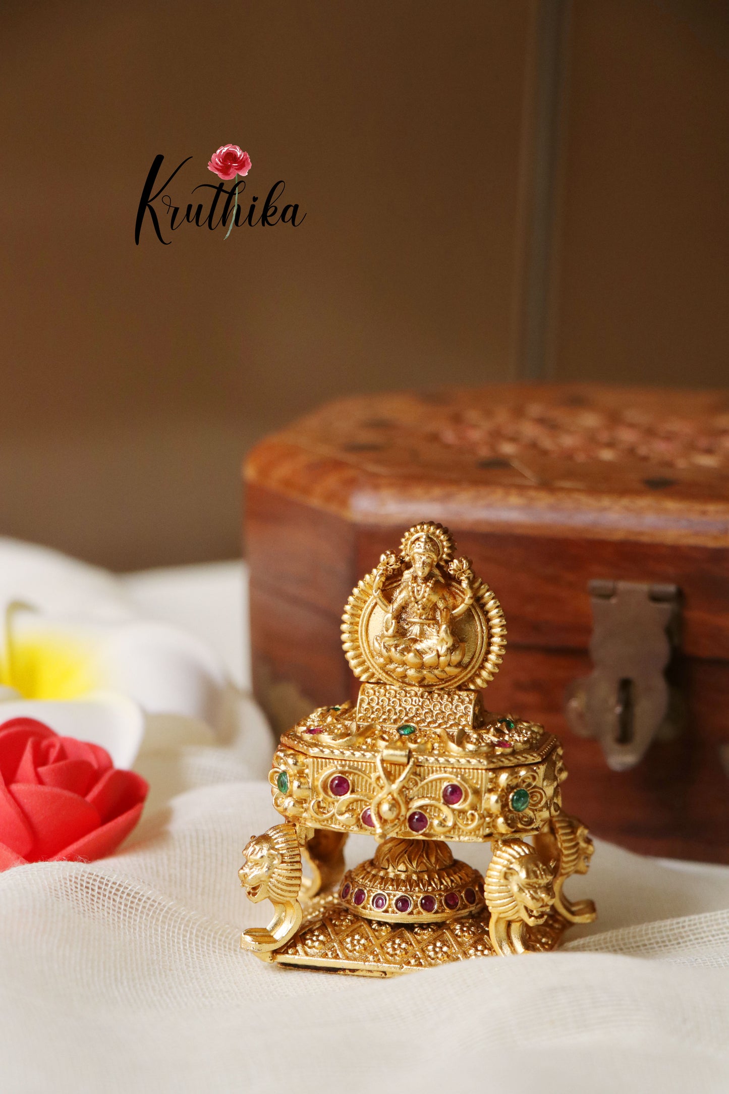 Elegant Lakshmi devi Kumkum box K14