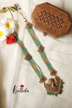 Premium peacock green beads Haaram LH621