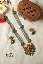 Premium peacock green beads Haaram LH621