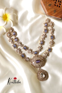 Trendy Victorian Mossanaite Necklace -lilac NC1242