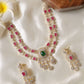 Sparkling Two Layer CZ Ruby and Green Stone Necklace NC1253