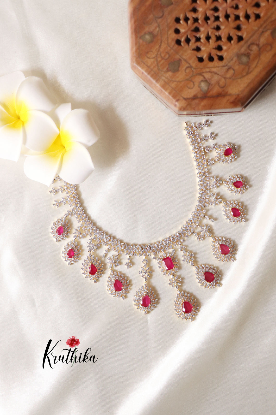 Sparkling CZ Necklace Ruby NC1254