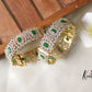 Sparkling CZ gold finish Emerald Bangles B147
