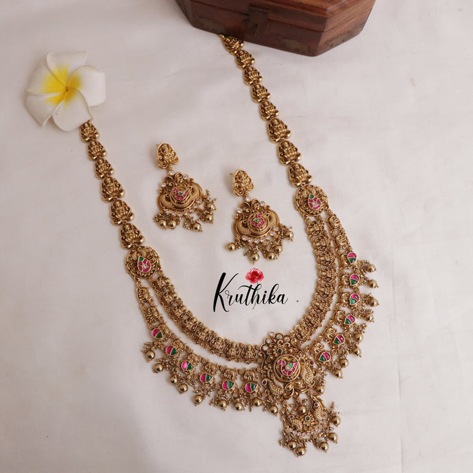 Elegant Two Layer Lakshmi Jadau Haaram LH1876 (Available in 2 Colours)