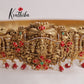 Elegant Temple Lakshmi Hip Belt with Ruby Beads V253
