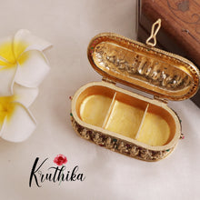 Premium Kemp Stone Temple Kumkum Box K19