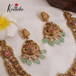 Elegant Two Layer Lakshmi Jadau Necklace with Beads (Available in 2 Colors) NC1994