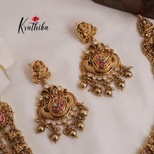 Elegant Two Layer Lakshmi Jadau Necklace with Beads (Available in 2 Colors) NC1994