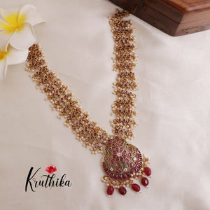 Elegant Kemp Flower haaram with Beads LH1881 Available in 2 Colours)