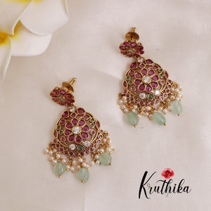 Elegant Kemp Flower haaram with Beads LH1881 Available in 2 Colours)