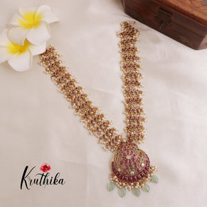 Elegant Kemp Flower haaram with Beads LH1881 Available in 2 Colours)