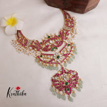 Grand peacock Jadau Kundan guttapoosalu mid length Haaram LH1887