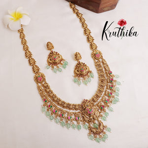 Elegant Two Layer Lakshmi Jadau Haaram LH1876 (Available in 2 Colours)