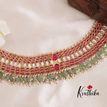 Gorgeous Multi Stone Jadau Chocker with White beads NC2006