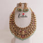 Gorgeous Temple Lakshmi Jadau Haaram with Pastel Green Beads LH1873