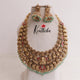 Gorgeous Temple Lakshmi Jadau Haaram with Pastel Green Beads LH1873