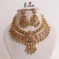 Elegant Two Layer Lakshmi Jadau Necklace with Beads (Available in 2 Colors) NC1994
