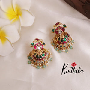 Grand Royal Hand Crafted Jadau Kundan Semi Bridal Necklace NC2008 (Available in 2 Colours)