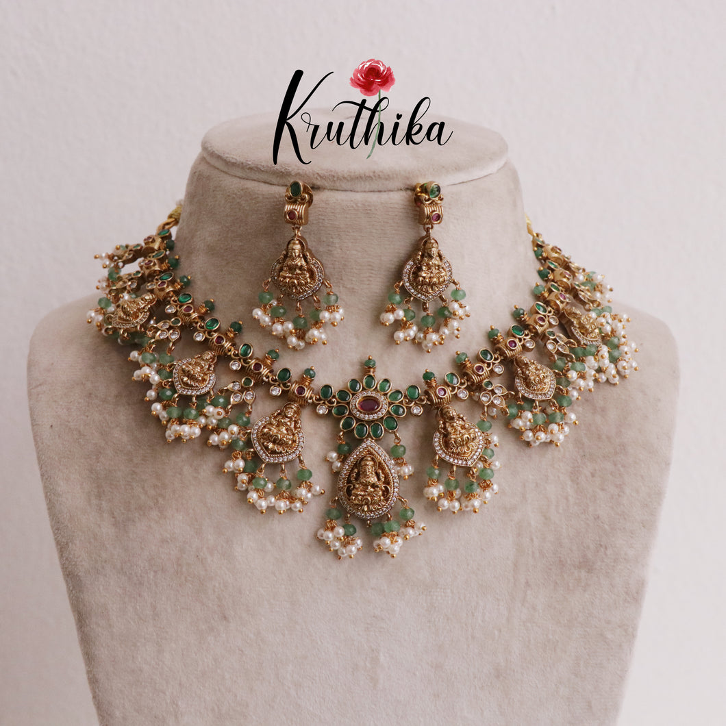 Grand Temple Lakshmi Guttaposalu Necklace NC2013