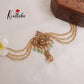Pretty Temple Lakshmi Devi Jada Billa with Green Bead Drops J152