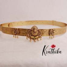 Pretty Light Weight AD Peacock Hip Belt with Golden Beads V254