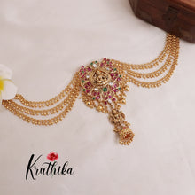 Premium Temple Jada Billa with Golden Beads Earchains J151