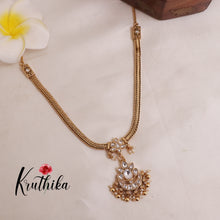 Pretty Flower jadau Jigni chain set with Beads (Available in 2 colours) NC1992
