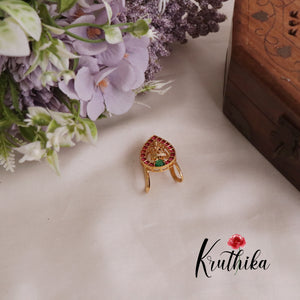 Trendy Kemp Stone Lakshmi Finger Ring R34