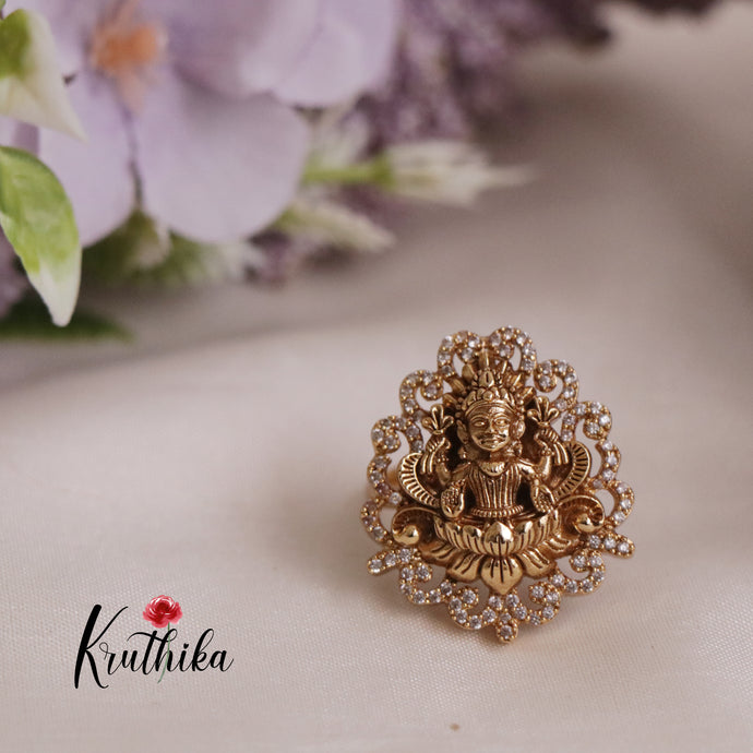Beautiful Temple Lakshmi Devi Finger Ring R31