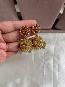 Coral Peacock Jhumkas E279