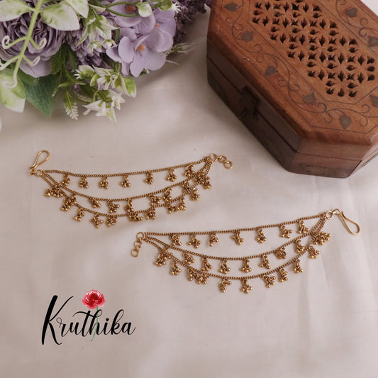 Beautiful Three Layer Jhumkas Drops Earchains EC125