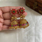 Coral Elephant Kempu Jhumkas E280