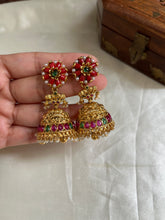 Coral Elephant Kempu Jhumkas E280