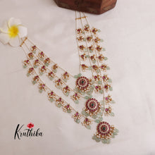 Gorgeous Multi Stone Three Layer Necklace with Pastel Green Beads LH1878