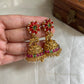 Coral Elephant Kempu Jhumkas E280