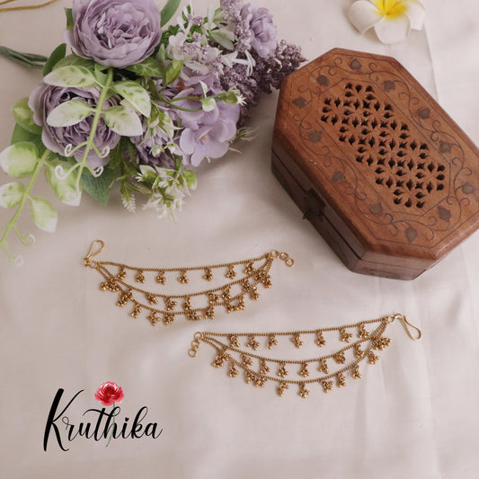 Beautiful Three Layer Jhumkas Drops Earchains EC125