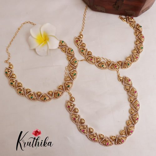 Pretty Jadau Stone Peacock Necklace NC1995 (Available in 3 Colours)
