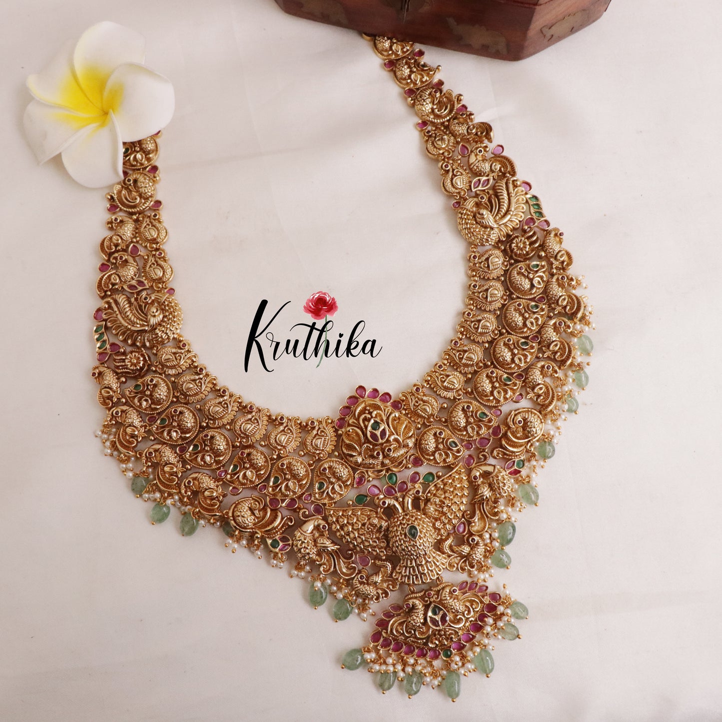 Premium antique polish peacock bridal Haaram LH395