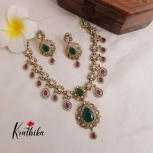 Elegant AD Victorian Ruby Drop Pendants Necklace NC1996