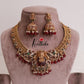 Trendy Jalebi Patten AD Stones Lakshmi Necklace with Beads Drops (Available in 2 Colours) NC1997