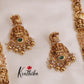 Premium Polish Temple Green Bead Drops Haaram LH1872