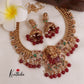 Trendy Jalebi Patten AD Stones Lakshmi Necklace with Beads Drops (Available in 2 Colours) NC1997