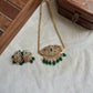 Simple Peacock Chain with Green Beads Necklace NC1098