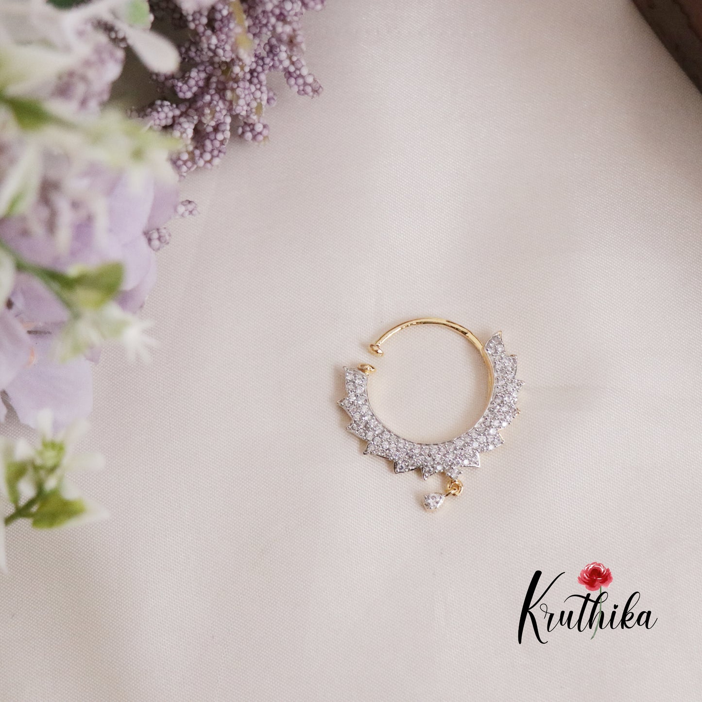 Gorgeous CZ Nose Rings-No Piercing Required N39