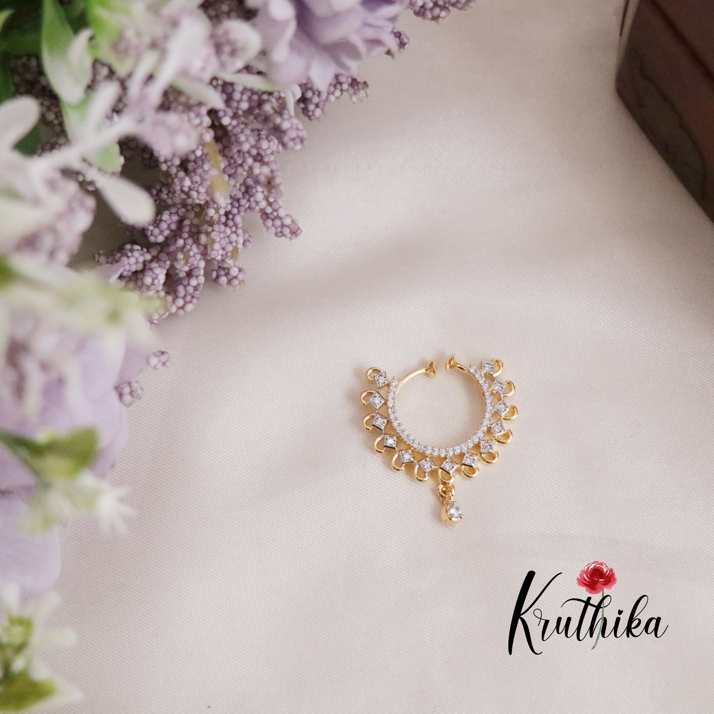 Beautiful Twinkle Drop Nose Rings-No Piercing Required N43